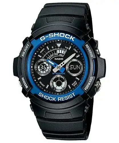 Casio G-Shock watch for men, analog and digital, Resin strap, black, AW-591-2ADR