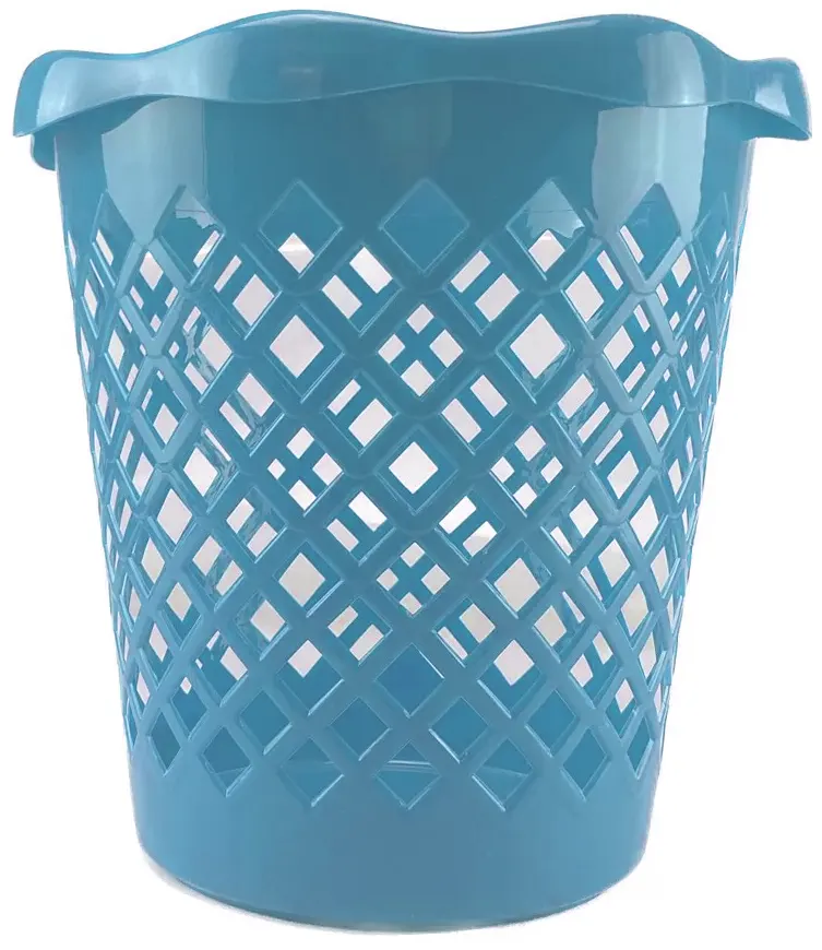 Titiz Round mesh plastic trash can , light blue