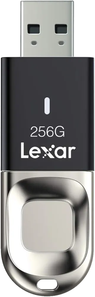 Lexar JumpDrive F35 Flash Memory, 256GB ,Fingerprint IDs , USB 3.0, Black, LJDF35-256BAP