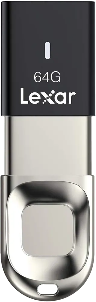 ليكسر جمب درايف® F35 فلاش ميموري ليكسار، 64 جيجابايت، اي دي ببصمة الأصابع، USB 3.0، أسود، LJDF35-64GBBK