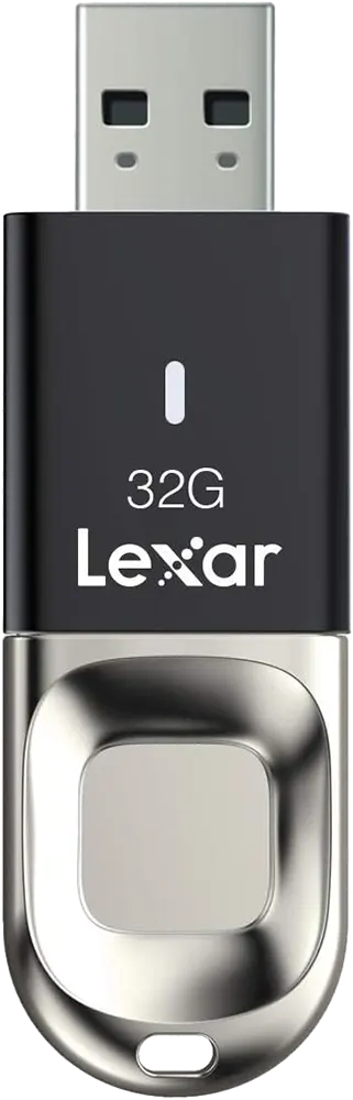 ليكسر جمب درايف® F35 فلاش ميموري ليكسار، 32 جيجابايت، اي دي ببصمة الأصابع، USB 3.0، أسود، LJDF35-32GBBK