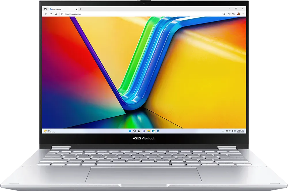 Laptop Asus Vivobook S 14 Flip TP3402ZA-LZ007W Intel Core i7-12700H, 8GB RAM, 512GB SSD Hard Disk, Intel UHD Graphics Card , 14.0” WUXGA Flip Touch Display, Windows 11 , Silver