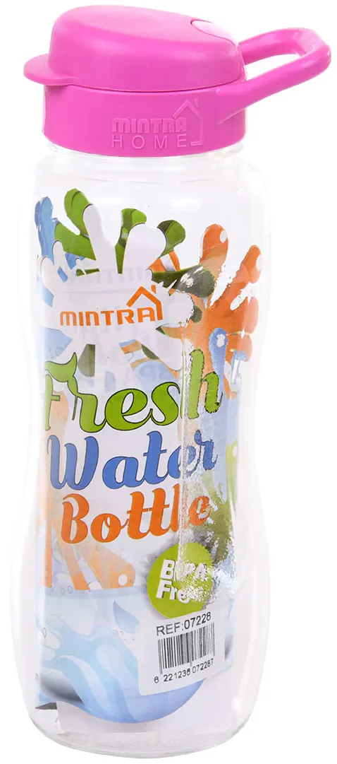 زجاجة مياه رياضية منترا،بلاستيك، بغطاء كبس ،1لتر ،ألوان