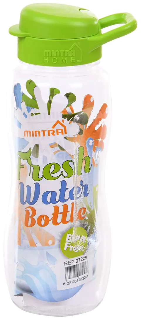 زجاجة مياه رياضية منترا،بلاستيك، بغطاء كبس ،500 مل ،ألوان