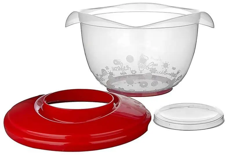 Titiz Non-Slip Multi-Purpose Mixing Bowl with lid, 3 Liters, Colors