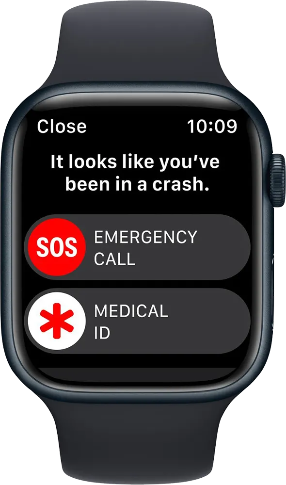 Apple Series 8 Smart Watch, 45mm OLED Touch Screen, Water Resistant, Aluminum Case, Midnight