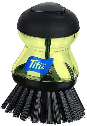 Titiz Dish Brush with Soap Reservoir, Black