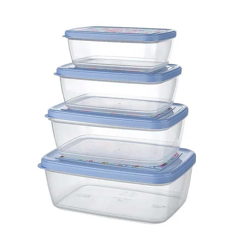 Titiz Food container Set ,4-Piece, Colorful Clear