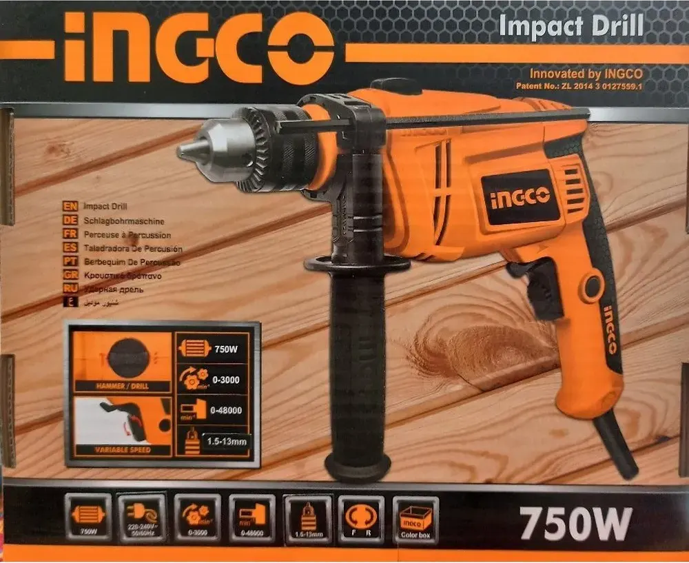 INGCO Drill, 750 Watt, Impact Drill, ID7508
