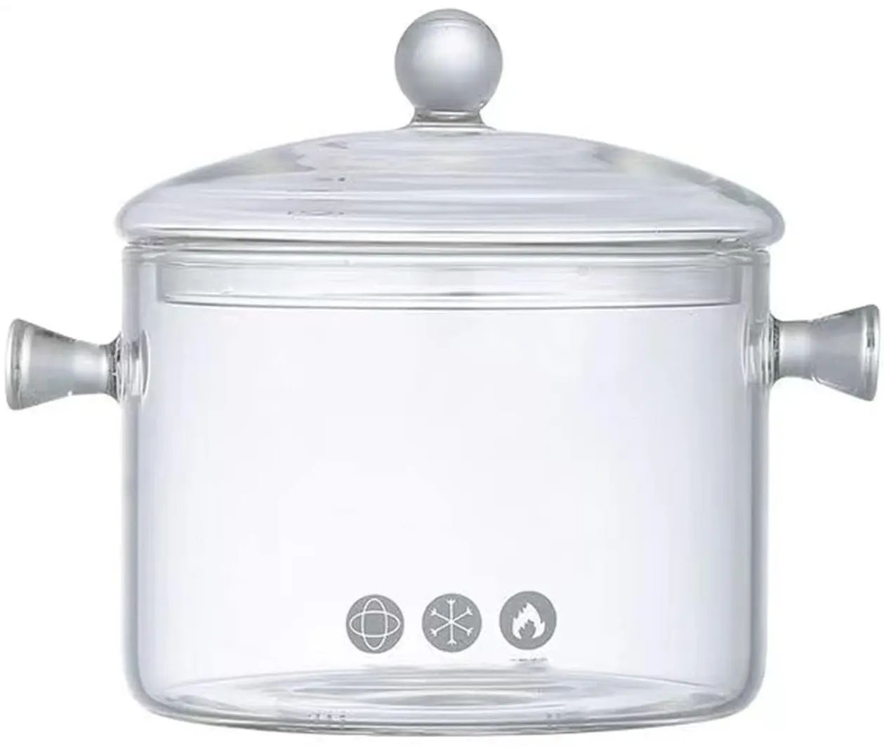 Large pyrex glass pot