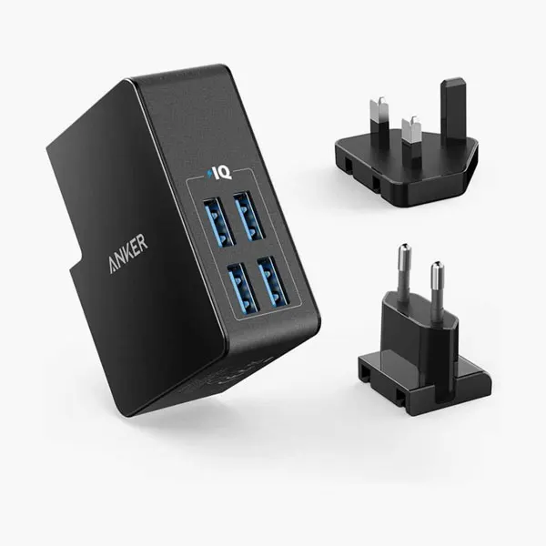Anker 4 Lite Interchangeable Charger, 27 Watts, 4 Ports, A2042L11, Black