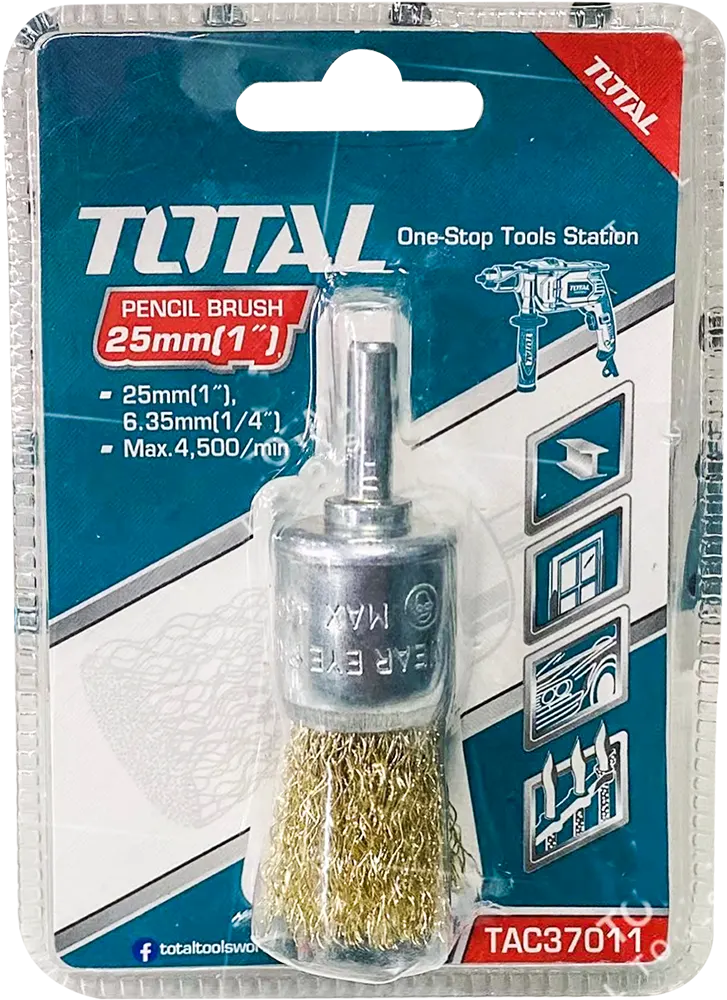 Total Tools Wire Brush for the Drill, 25 mm, TAC37011