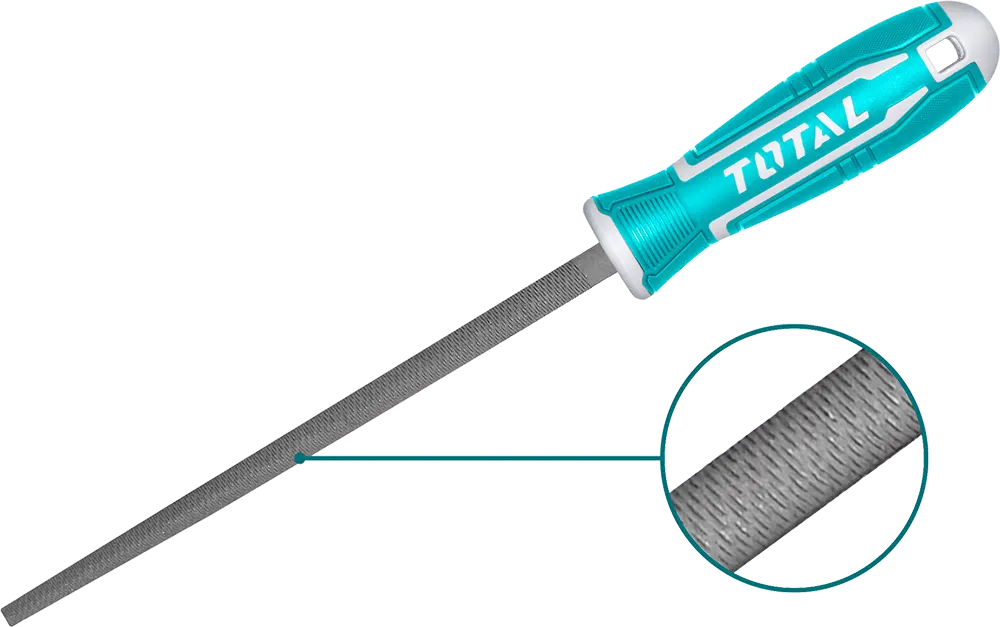 Total Tools 8-Inch Round Cast Iron File with Handle, THT91386