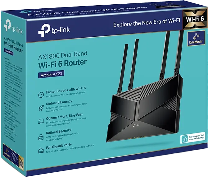 Router TP-Link Archer AX23 Dual Band, Wi-Fi 6 , Black, AX1800