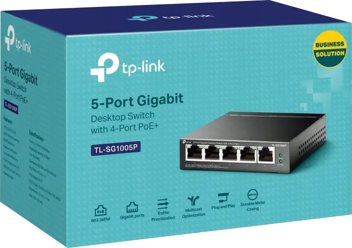 Ethernet Switch TP-Link 5-Port , 1 Gigabit , Black, TL-SG1005P