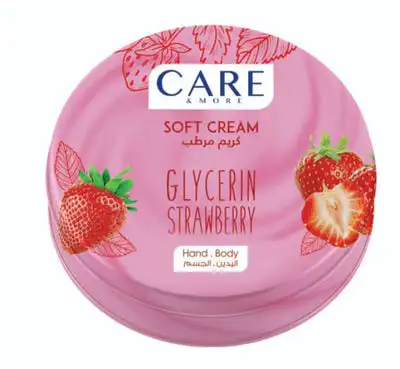 كريم مرطب كير اند مور بالفراولة والجلسرين ، مرطب لليد والجسم ، 75 مل .