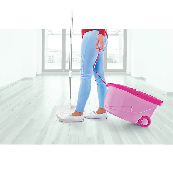 Flora Trendy Turkish Automatic Cleaning Bucket with Wheels , Colors