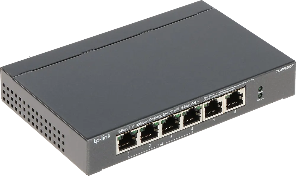 Ethernet Switch TP-Link 6-Port , 10-100Mbps, Black, TL-SF1006P