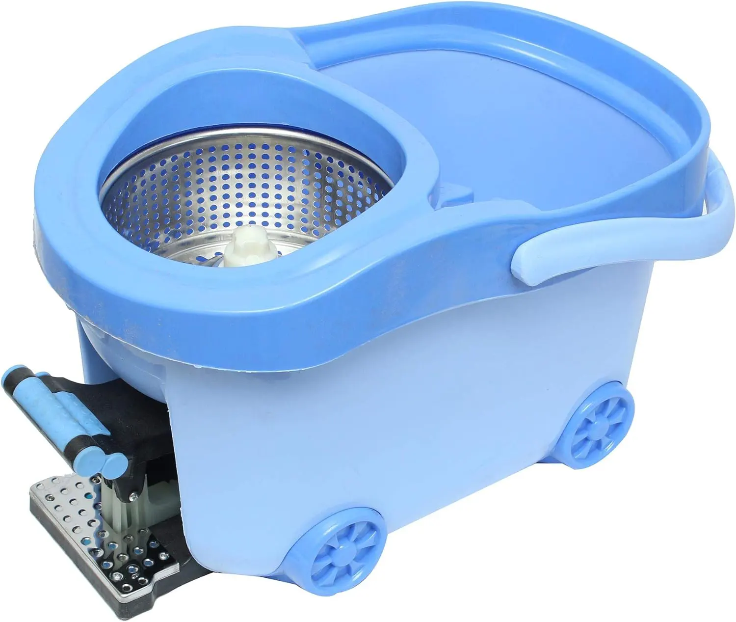 El Wataniya Automatic Stainless Steel Cleaning Bucket with Wheels , Colors