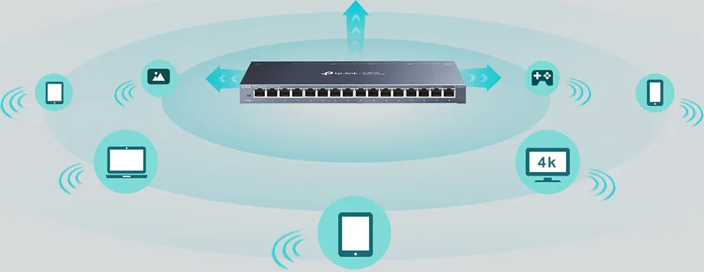 Ethernet Desktop Switch TP-Link 16-Port , 1 Gigabit , Black, TL-SG116