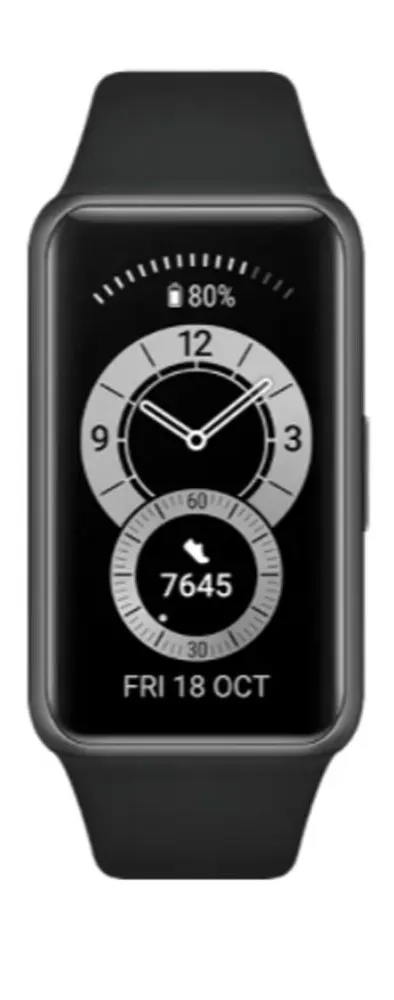 ساعة يد هواوي باند 6  ،FRA-B19، شاشة اموليد تعمل باللمس 1.47 بوصة ، مقاومة للماء ، بطارية تدوم حتى 14 يوم ،أسود