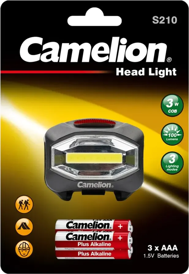 Camelion LED Headlamp, 3 Watt, Black S210-3LR03DB