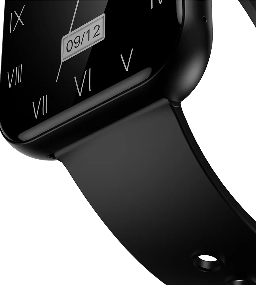 ساعة تشويتك الذكية، شاشة اتش دي 1.64 بوصة تعمل باللمس، سوار سيليكون، مقاومة للماء، لون اسود