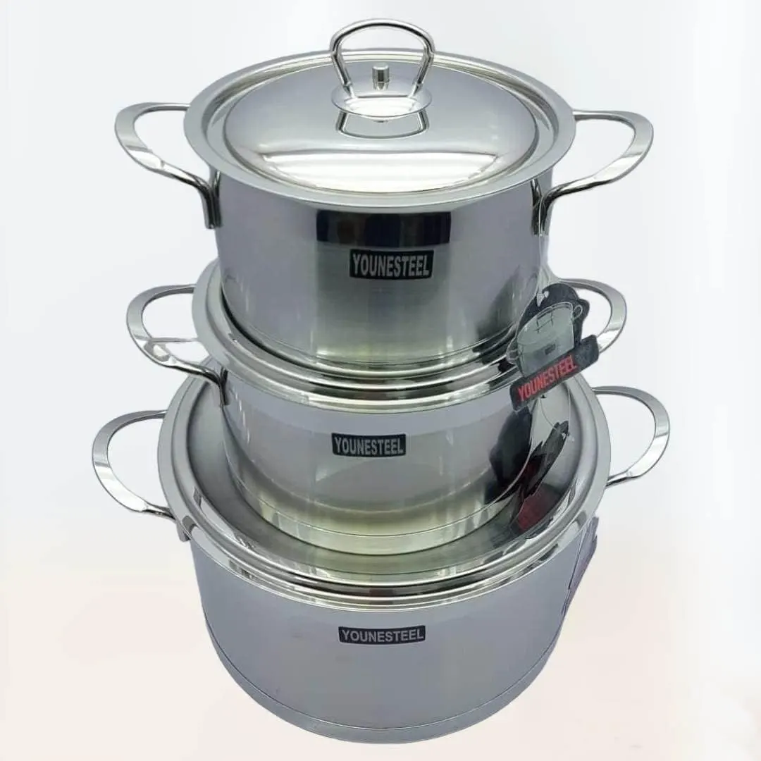 طقم حلل أستانلس كلاسيك من يونستيل 10 قطعة ،سيلفر