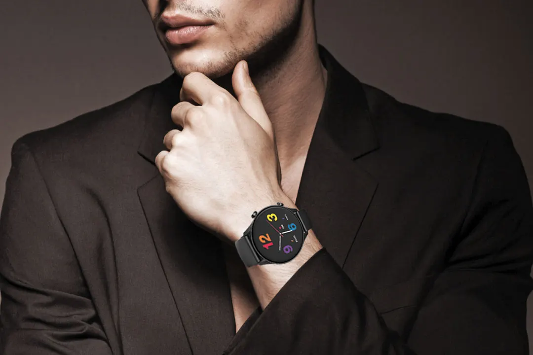 ساعة جي تاب الذكية ،شاشة 1.43 بوصة تعمل باللمس، مقاومه للماء ،بطارية 300 مللي أمبير،أسود،GT7