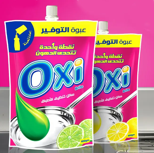 كيس اوكسي سائل تنظيف الاطباق ،برائحة الليمون الاخضر،400 مل