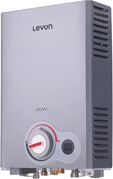 Levon Gas Water Heater, 6 Liters, Digital Display, Adaptor, Without Chimney, Silver