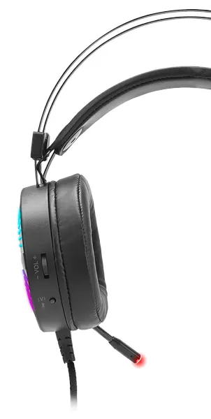 سماعة رأس محيطية سبيد لينك SL-860006-BK للألعاب، إضاءة RGB، أسود
