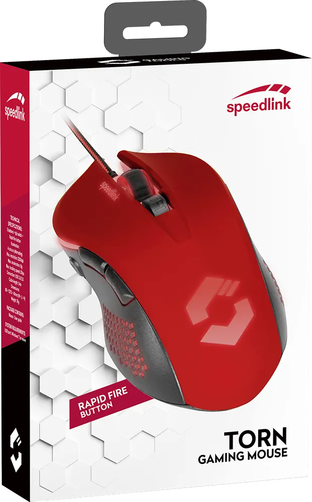 Wired Gaming Mouse Speedlink, USB, Red, SL-680008-BKRD