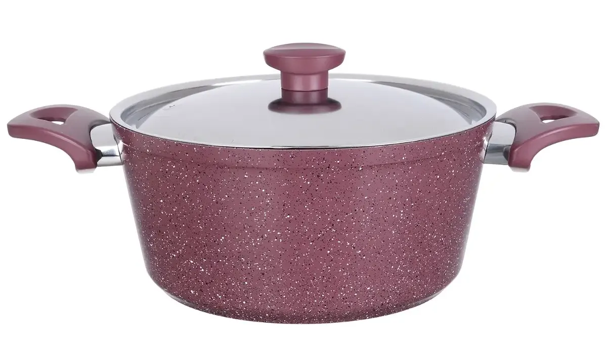 Top Chef Granite cookware set , 14 pieces, dark red