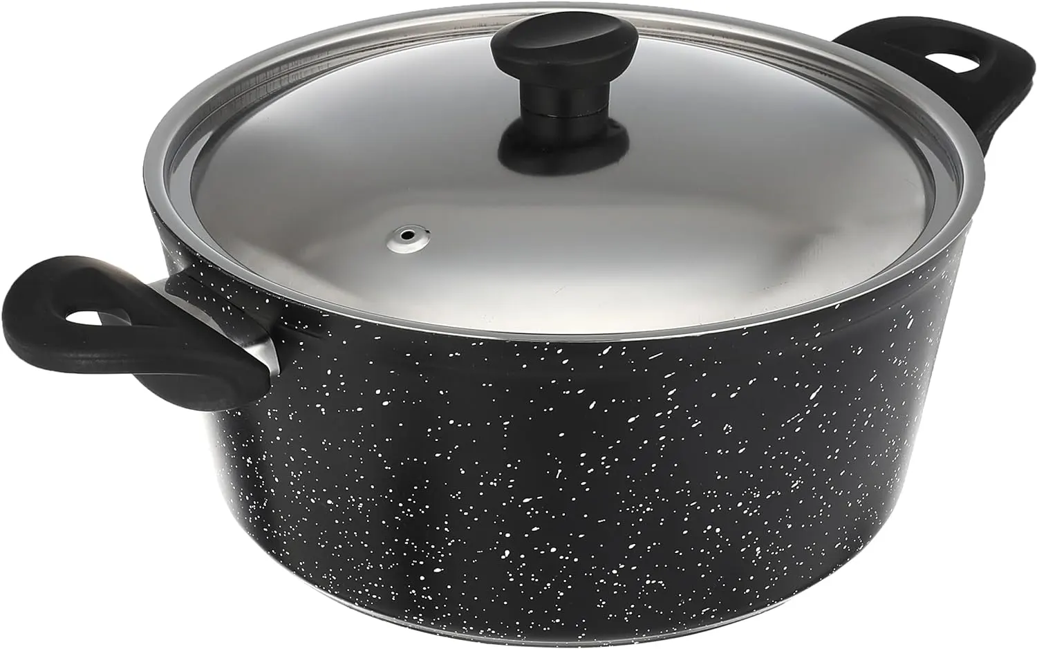 Top Chef Granite pot , size 28 cm, black and burgundy