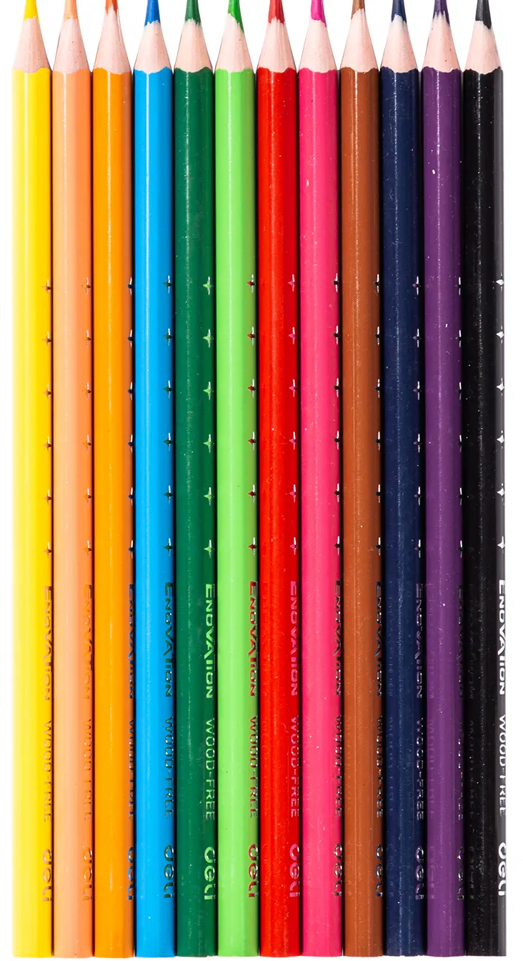 Deli Wood Color Box, 12 Long Color Set, Multicolours, EC 112-12