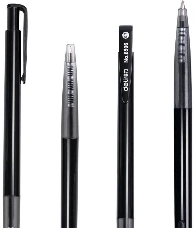 Deli retractable ballpoint pen, 0.7 mm, black, 6506