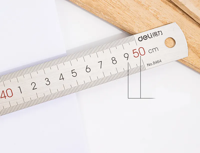 Deli  Heavy Metal Ruler, 50 cm, Silver, 8464