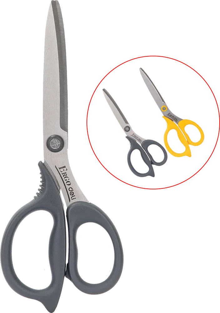 Deli Stainless Scissors with Comfortable Plastic Handle, Size 21 cm, Multi Color, E77758
