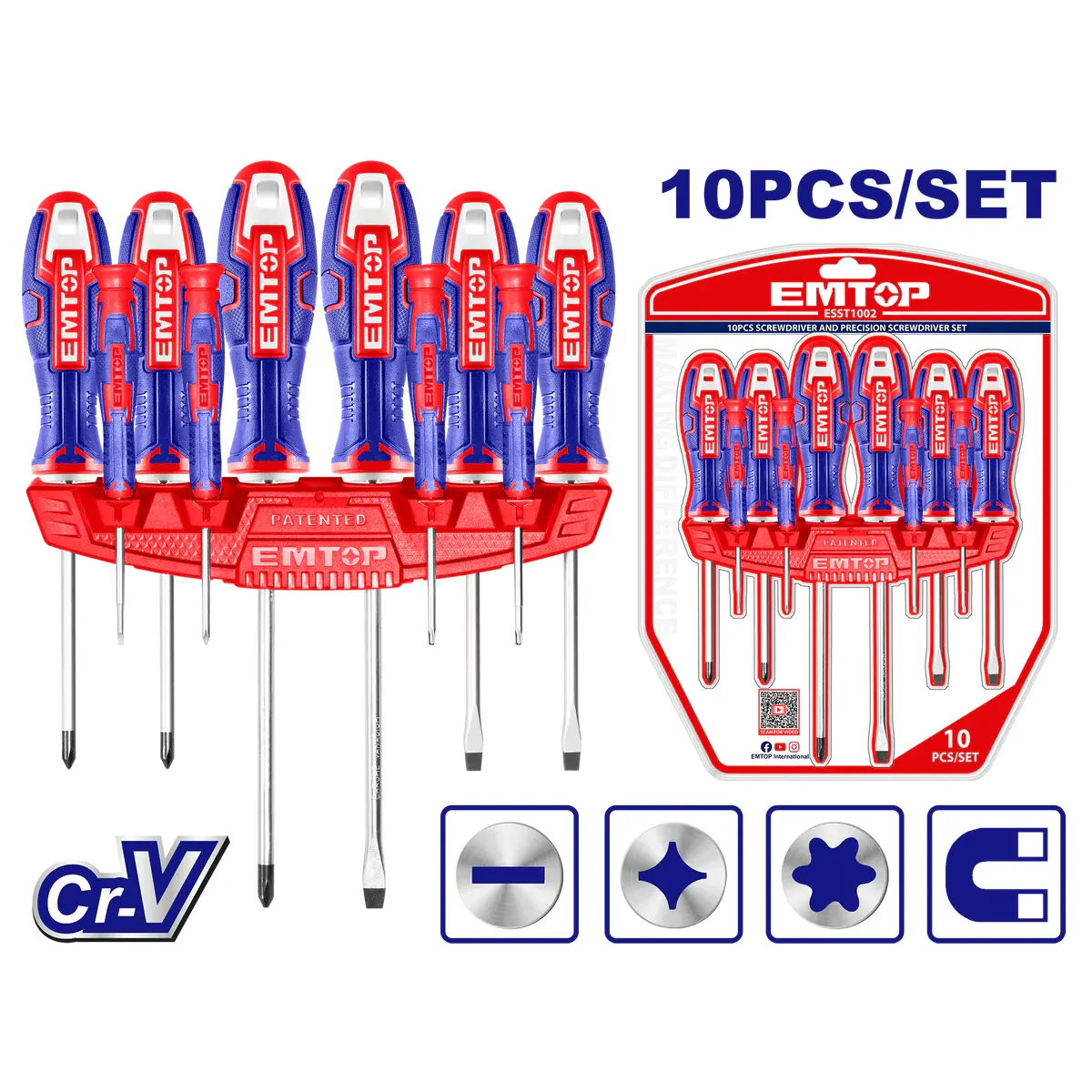 طقم مفكات ام توب، 10 قطع ، ESST1002