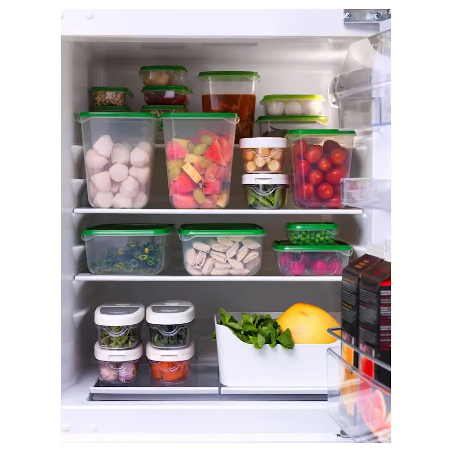 IKEA plastic refrigerator set, 17 pieces, transparent