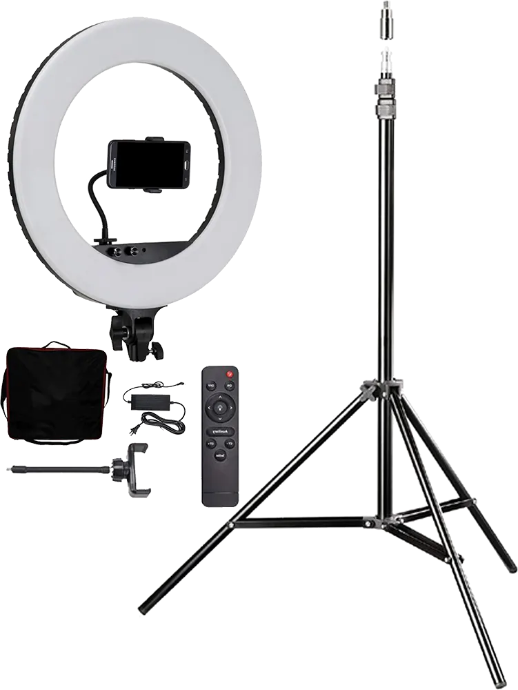 رينج لايت جنرال للتصوير بحامل، 46  سم، إضاءة LED، أسود، LF-R480