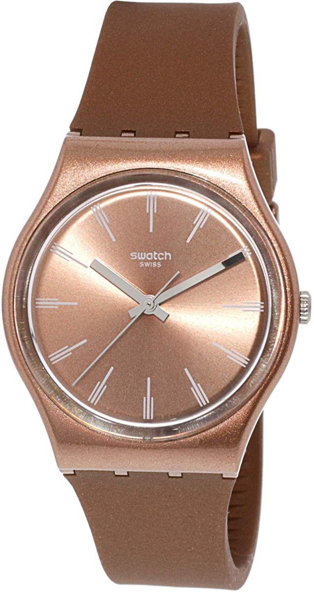 Swatch GO118 Silicone Brown Dial Round Analog Watch for Women | Elghazawy  Shop