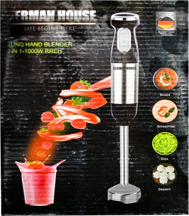 RUnQ Hand Blender, 1000 watt, 1 Liter, Black