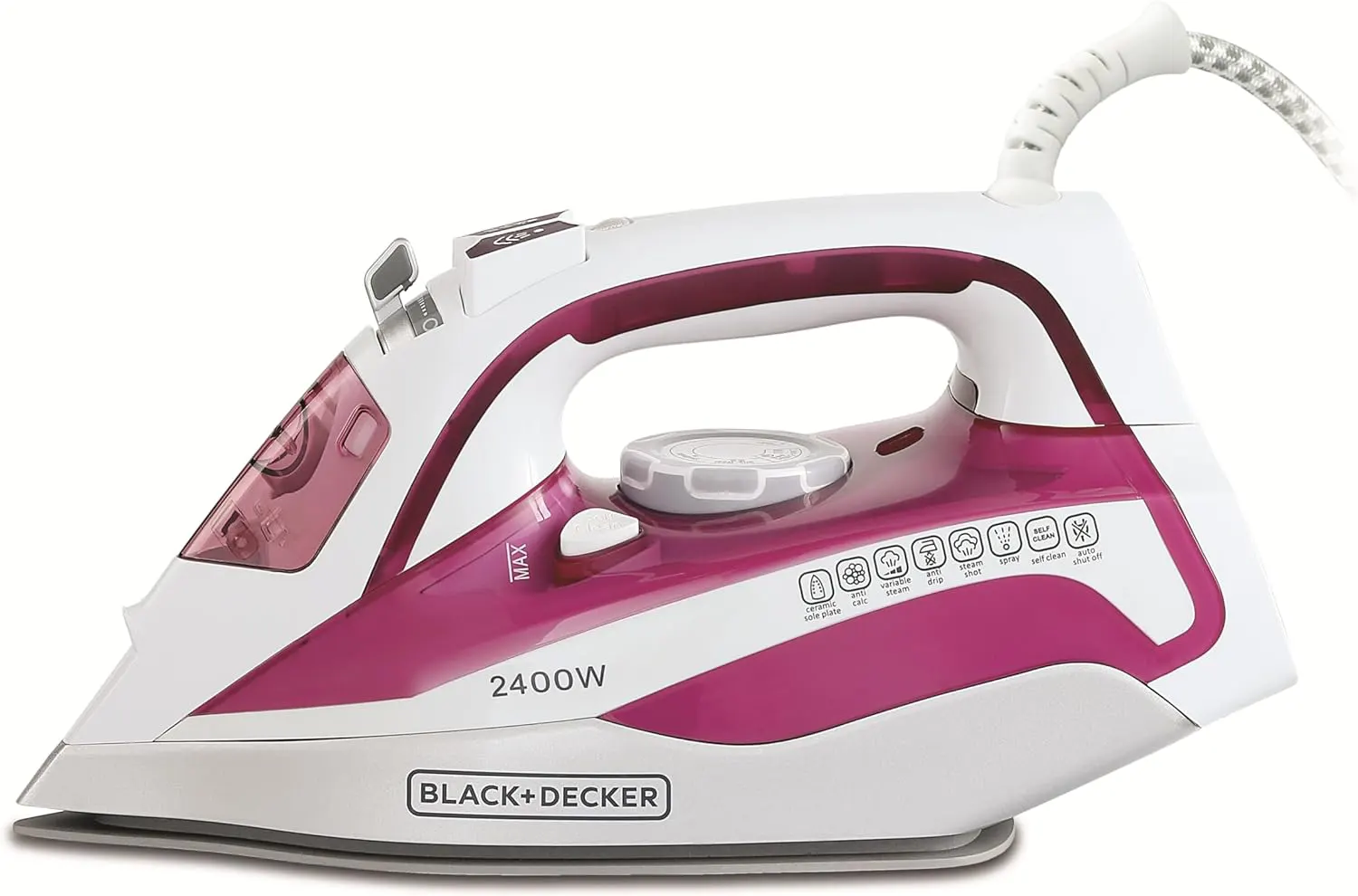 Black & Decker Garment Steamer, 2400 Watt, Ceramic Base, Purple, X2400, (With Ansia Warranty)