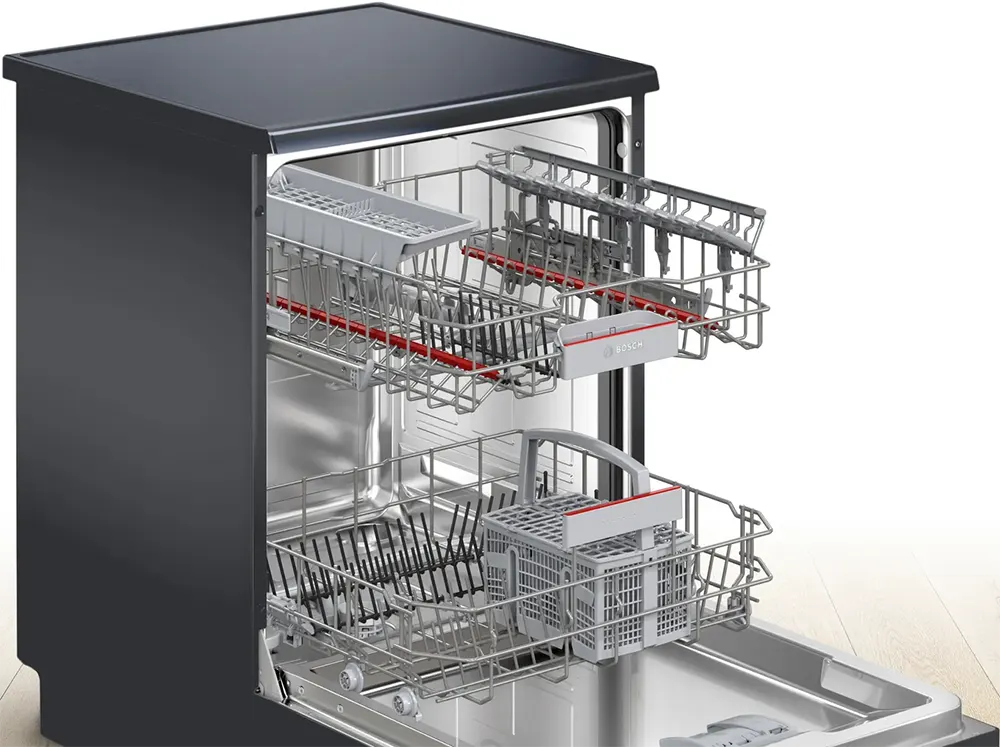 غسالة اطباق بووش 13 فرد، 60 سم، 6 برامج، ديجيتال، أسود، SMS4IKC62T