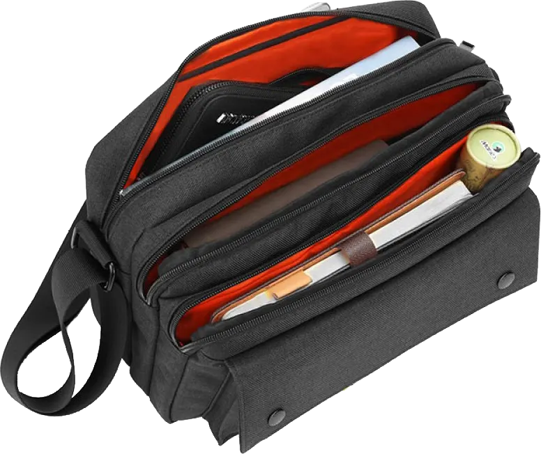Crossbody Bag By Golden Wolf, 9.7 Inches, Water Resistant, Dark Grey, GK0075
