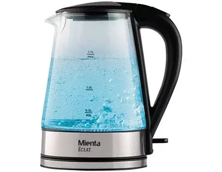 Mienta Glass Electric Water Kettle, 1.7 Liter, 2150 Watt, Black, EK201320A