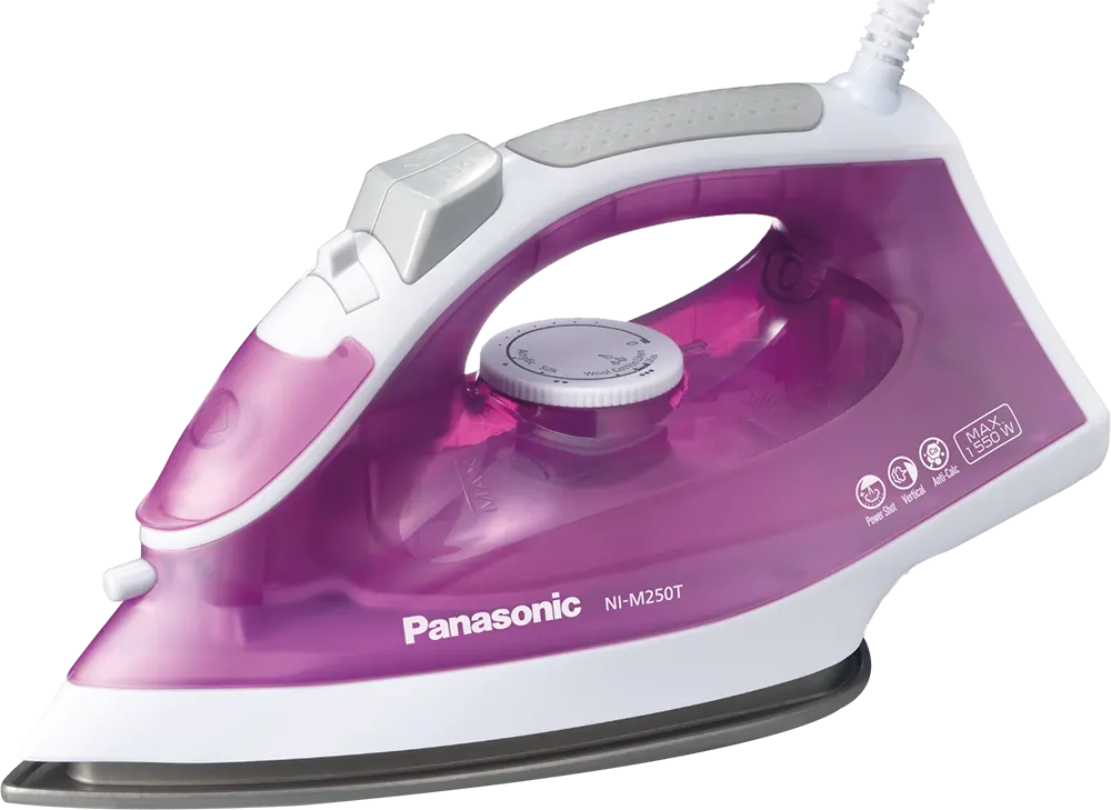 مكواة بخار باناسونيك، 1550 وات، قاعدة تيتانيوم، ألوان متعددة، NI.M250T