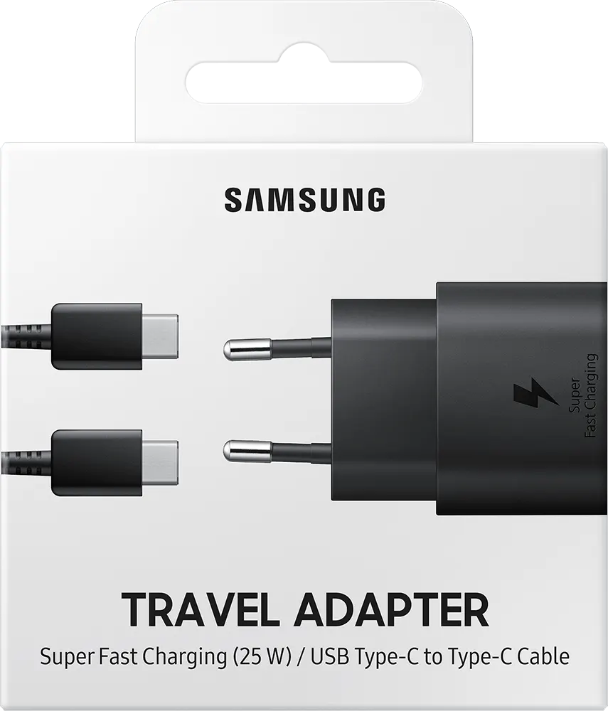 Samsung Charger, 25 Watt, Type C to Type C, Fast charging, Black, EP-T4510XBEGWW